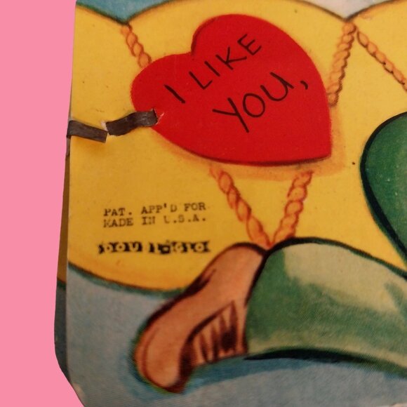 Vintage Valentine Honeycomb Card Standing Paper Puff Native American - Picture 5 of 7